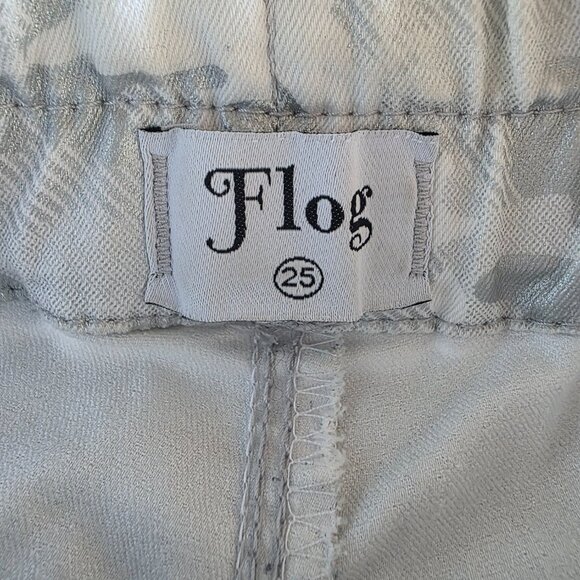 New New Bevy Flog Shely White / Silver Camo drawstring Pants Sz 25 - Picture 2 of 3
